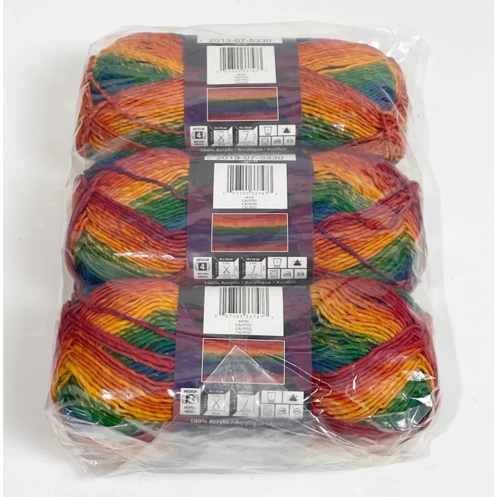 Bernat Mosaic Acrylic Yarn Calypso 3.5 oz 209 yds 3 Pack